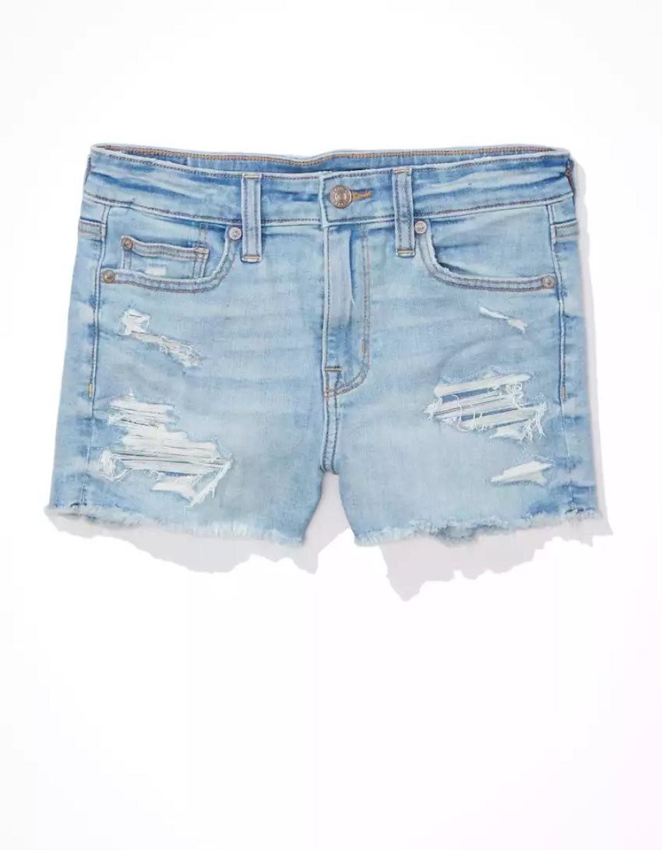 Shorts American Eagle AE Ne(x)t Level High-Waisted Denim Indigo Clair Femme | HXA-18498015